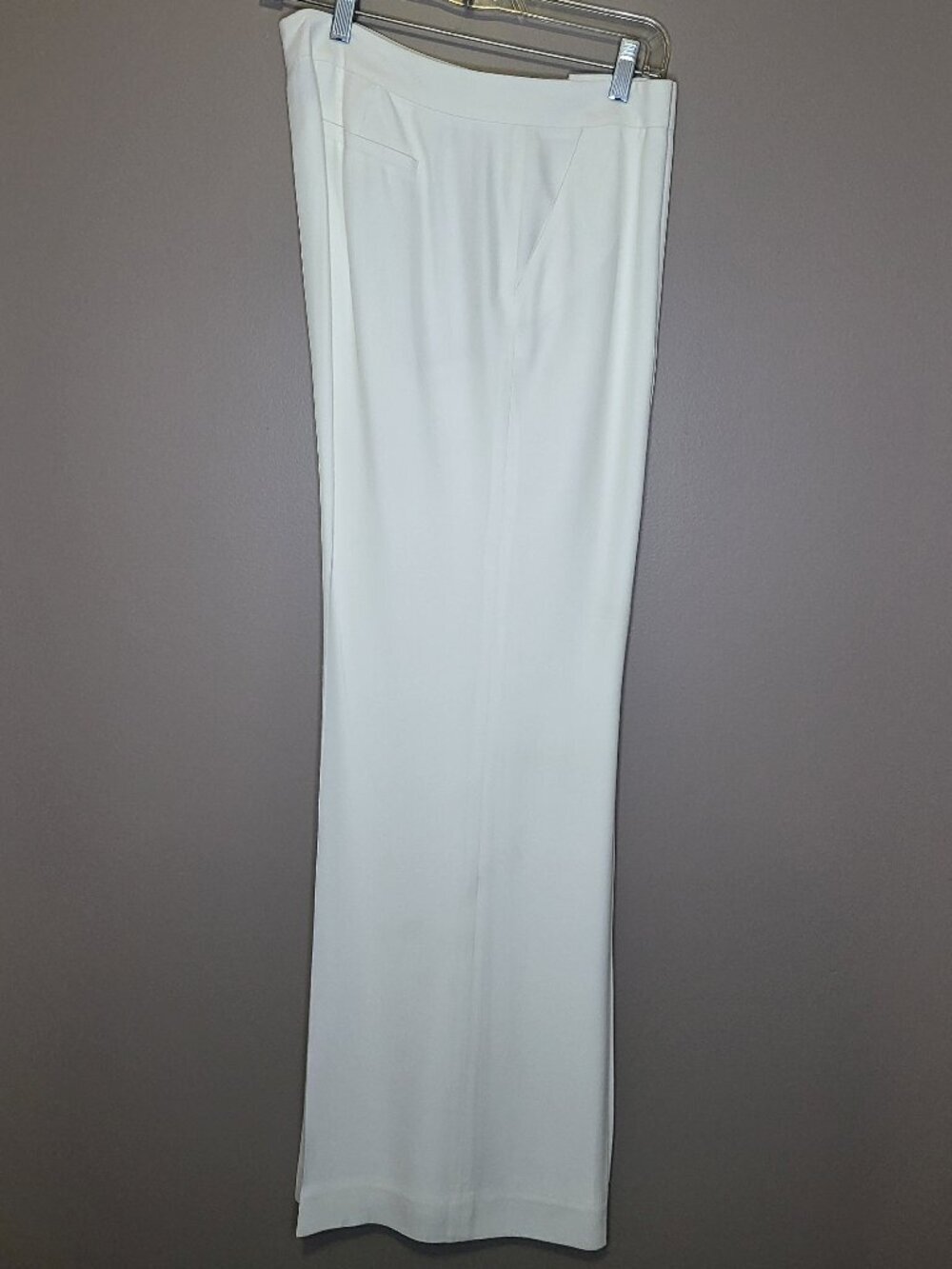 Classiques Entier White Wide Leg Career Dress Pants Size 14 Elegant Trouser